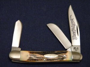 Case XX Stainless USA 3 Dot (1977) Blue Scroll 5347 HP SSP Stag Stockman - Mint