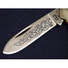Case XX Stainless USA 3 Dot (1977) Stag 52131 SSP Blue Scroll Canoe Knife - Mint Case XX Stainless USA 3 Dot (1977) Stag 52131 SSP Blue Scroll Canoe Knife - Mint
