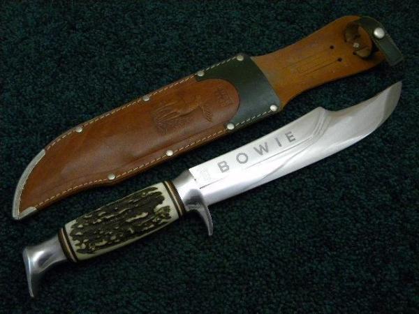 Edge Brand Solingen Germany #469 Stag Bowie Sheath Knife