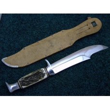 Edge Brand Solingen Germany #469 Stag Bowie Sheath Knife
