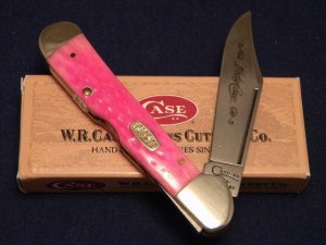 Case XX USA 1998 Pink Bubba Gum Jigged Bone 61549L SS Lady Case Copperlock Knife - SFO - NIB