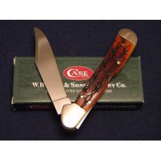 Case XX USA 2001 Dark Amber Bone w/Barb Wire 61549L SS Copperlock Knife - SFO - NIB Case XX USA 2001 Dark Amber Bone w/Barb Wire 61549L SS Copperlock Knife - SFO - NIB