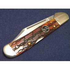 Case XX USA 2001 Dark Amber Bone w/Barb Wire 61549L SS Copperlock Knife - SFO - NIB Case XX USA 2001 Dark Amber Bone w/Barb Wire 61549L SS Copperlock Knife - SFO - NIB