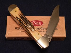 Case XX USA 2000 Genuine Vintage Stag 51549L SS Copperlock Knife 01-01-00 Shield - SFO - NIB