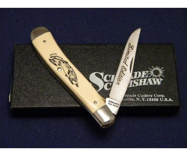 Schrade + USA SC503 Scrimshaw Limited Edition Linerlock Trapper Knife NIB