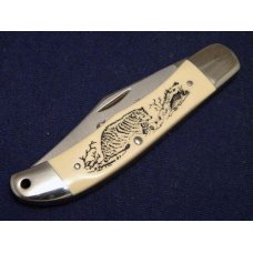 Schrade + USA SC524 Badger Scrimshaw Folding Knife c. 1987 - NIB Schrade + USA SC524 Badger Scrimshaw Folding Knife c. 1987 - NIB