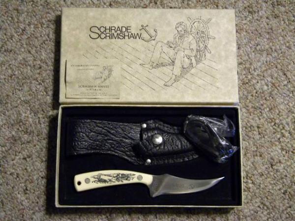 Schrade USA 152SC Scrimshaw Sharpfinger Sheath Knife - NIB Schrade USA 152SC Scrimshaw Sharpfinger Sheath Knife - NIB