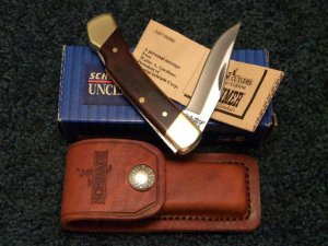 Schrade + USA LB5 Uncle Henry Wood Smokey Folding Lockback Knife - NIB