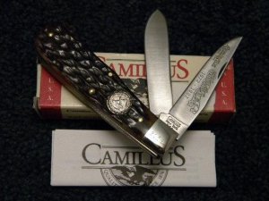 Camillus New York USA Bone Remington Salutes The NKCA 1972-1997 Mini Trapper Knife - NIB