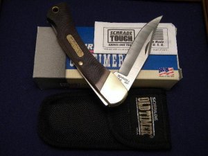 Schrade + USA 6OT Delrin Golden Bear Folding Lockback Knife - NIB