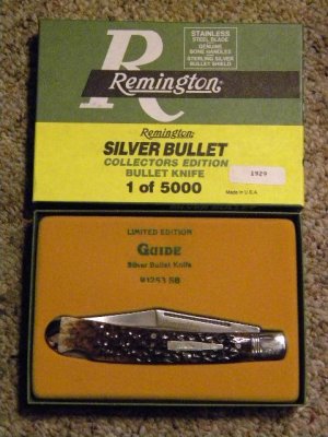 Remington UMC USA 1992 Genuine Bone R1253 Silver Bullet Guide Lockback Knife - NIB 