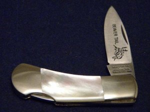 Parker Cut Co Japan Pearl Beaver Tail Lockback Knife