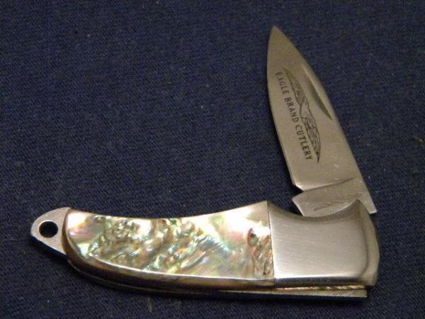 Parker Cut Co Japan Abalone Pearl Eagle Brand Little Lockback Knife Parker Cut Co Japan Abalone Pearl Eagle Brand Little Lockback Knife