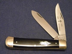 Buck Creek Solingen Germany Black KKK Trapper Knife c.1995
