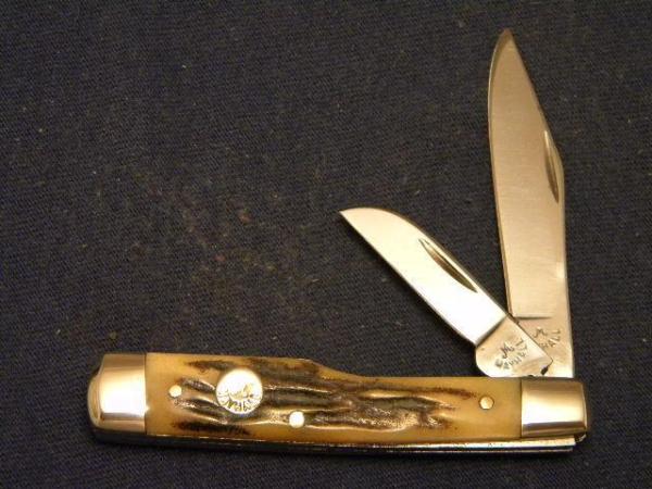 Custom Stag Slip Joint Folding Gunstock Knife by A.M. Mayhall - C. 1960's Custom Stag Slip Joint Folding Gunstock Knife by A.M. Mayhall - C. 1960's