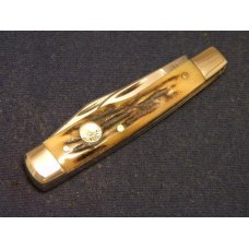 Custom Stag Slip Joint Folding Gunstock Knife by A.M. Mayhall - C. 1960's Custom Stag Slip Joint Folding Gunstock Knife by A.M. Mayhall - C. 1960's