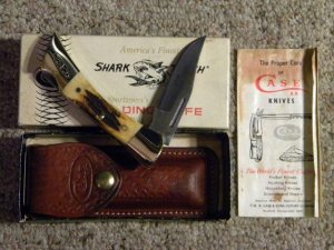 Case XX SS USA 9 Dot (1981) Stag 5197 L SSP Shark Tooth Lockback Knife - NIB