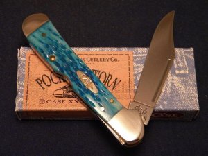 Case XX USA 2004 Pocket Worn Caribbean Blue Bone 61549L SS Copperlock Knife - NIB