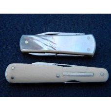 Ibberson (Stan Shaw) Sheffileld England 1976 Pearl Pen Knife & Ivory Lobster Knife Ibberson (Stan Shaw) Sheffileld England 1976 Pearl Pen Knife & Ivory Lobster Knife