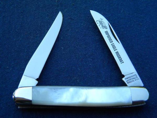 Parker Cut Co Japan Pearl *Prototype* Improved Eagle Muskrat Knife Parker Cut Co Japan Pearl *Prototype* Improved Eagle Muskrat Knife