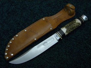 Carl Schlieper Solingen Germany Eye Brand Jim Bowie Stag Sheath Knife