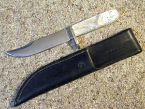 Custom NAY Fixed Blade Sheath Knife Imitation Pearl