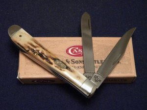 Case XX USA 1999 Vintage Stag V52048 SS Slimline Trapper Knife - NIB