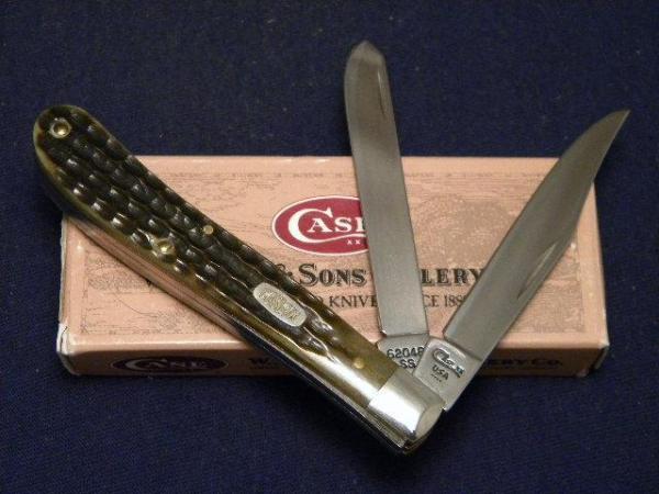 Case XX USA 1996 Green Bone 62048 SS Slimline Trapper/Utility Knife - NIB Case XX USA 1996 Green Bone 62048 SS Slimline Trapper/Utility Knife - NIB