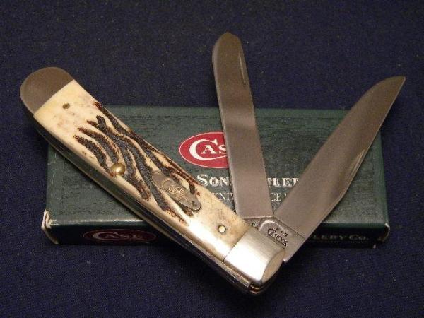 Case XX USA 2002 Bone V6254 SS Trapper Knife - NIB Case XX USA 2002 Bone V6254 SS Trapper Knife - NIB