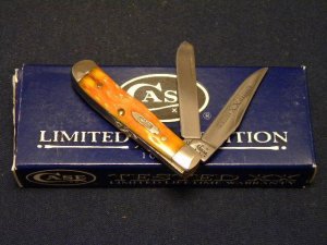Case XX USA 2005 Orange Peel Bone 62154 SS Limited Edition Tiny Trapper Knife - NIB