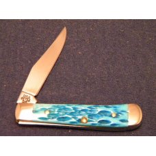 Case XX USA 2004 Pocket Worn Caribbean Blue Bone 61154 SS Tiny Trapper Knife - NIB Case XX USA 2004 Pocket Worn Caribbean Blue Bone 61154 SS Tiny Trapper Knife - NIB