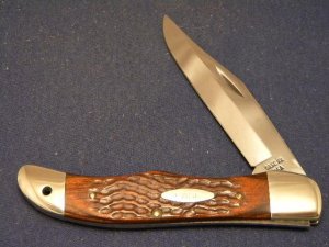 Case XX USA 1 Dot (1979) Wood 6165 Carbon Steel Folding Hunter Knife