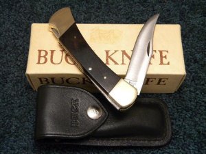 Buck 110 USA Hunter Wood Folding Lockback Knife c.1972 - NIB