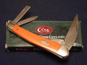 Case XX USA 2004 Orange Micarta 10355WH SS Wharncliffe Seahorse Whittler Knife - NIB