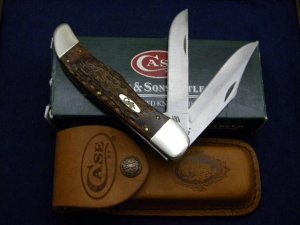 Case XX USA 2007 Wood 6265 SS Folding Hunter Knife - NIB