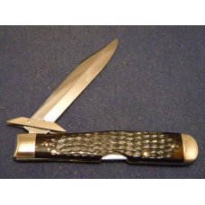 Case XX USA 4 Dot (1976) Bone 6111 1/2 Swing Guard Lockback Knife 