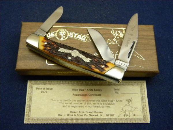 Boker USA Tree Brand 1976 Olde Stag 70485 Delrin Stockman Knife - NIB
