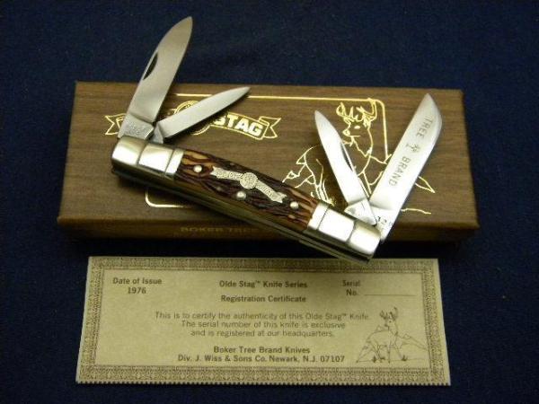 Boker USA Tree Brand 1976 Olde Stag 70113 Delrin Congress Knife - NIB Boker USA Tree Brand 1976 Olde Stag 70113 Delrin Congress Knife - NIB