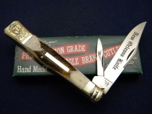 Parker Cut. Co. Hand Made Japan Bone EK-14 2 Blade Folding Bowie Knife - NIB