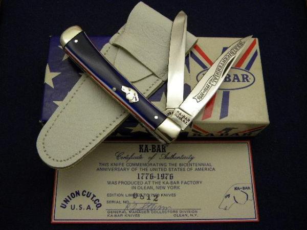 Ka-Bar Olean NY 1976 USA Bicentennial Trapper Knife - NIB Ka-Bar Olean NY 1976 USA Bicentennial Trapper Knife - NIB