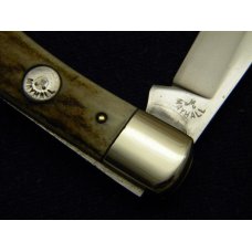 Custom Stag Slip Joint Folding 1 Blade Knife by A.M. Mayhall - C. 1960's Custom Stag Slip Joint Folding 1 Blade Knife by A.M. Mayhall - C. 1960's