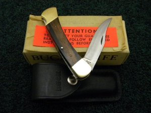 Buck 110 USA Hunter Wood Folding Lockback Knife c.1972 - NIB