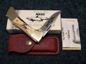 Case XX SS USA 9 Dot (1981) Stag 5158 L SSP Mako Lockback Knife - NIB