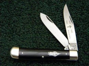 Buck Creek Solingen Germany Black KKK Trapper Knife c.1995