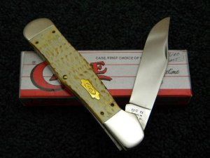 Case XX Bradford PA USA 1991 Burnt White Bone BW61050 SS Coke Bottle Knife - NIB