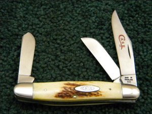 Case XX Stainless USA 2 Dot (1978) Stag 5347 HP SSP Red Etch Stockman Knife - Mint
