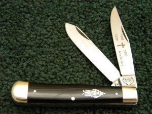 Buck Creek Solingen Germany Black KKK Trapper Knife c.1995