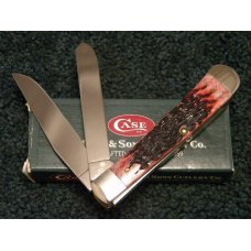Case XX USA 2001 Cranberry Bone 6254 SS Trapper Knife with Script Shield - NIB Case XX USA 2001 Cranberry Bone 6254 SS Trapper Knife with Script Shield - NIB