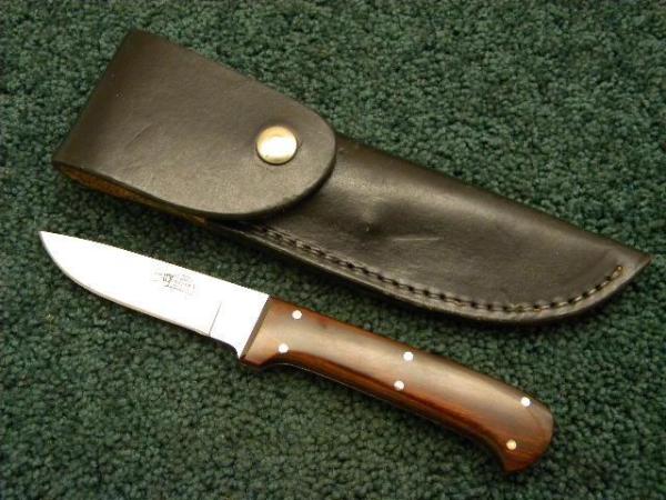 Custom Wood Handle Fixed Blade Sheath Knife by Jim Fuller Doliska, AL
