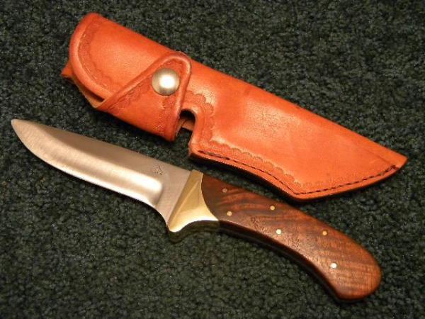Custom Wood Handle Fixed Blade Sheath Knife by Don 